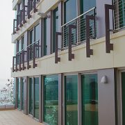 Angular view of a building with commercial aluminium windows & doors