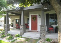 House with red front door