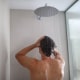 man taking a shower