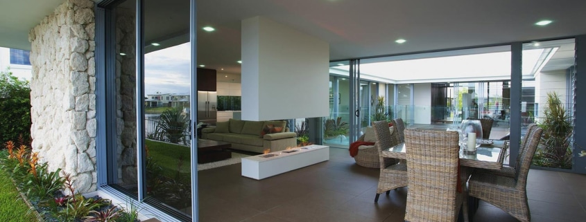 Sliding Door To A Room Close To The Dining Area