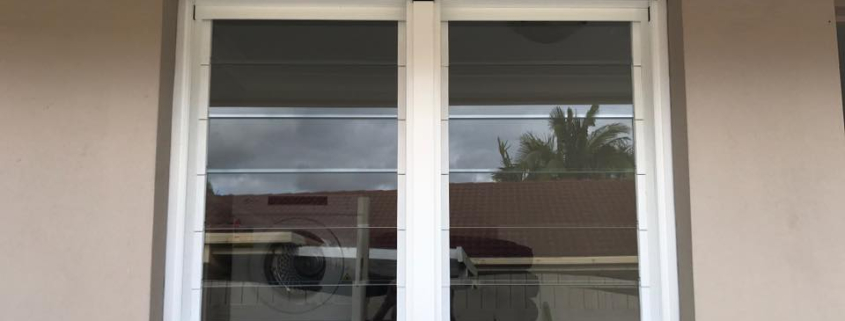White aluminium windows of a house